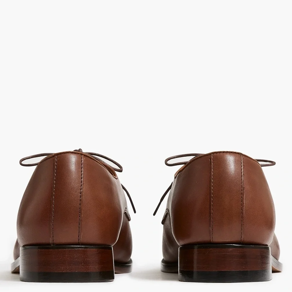 J. CREW Leather cap-toe derby shoes in Brown Size 9.5 M‎ NWOB $228 BS113